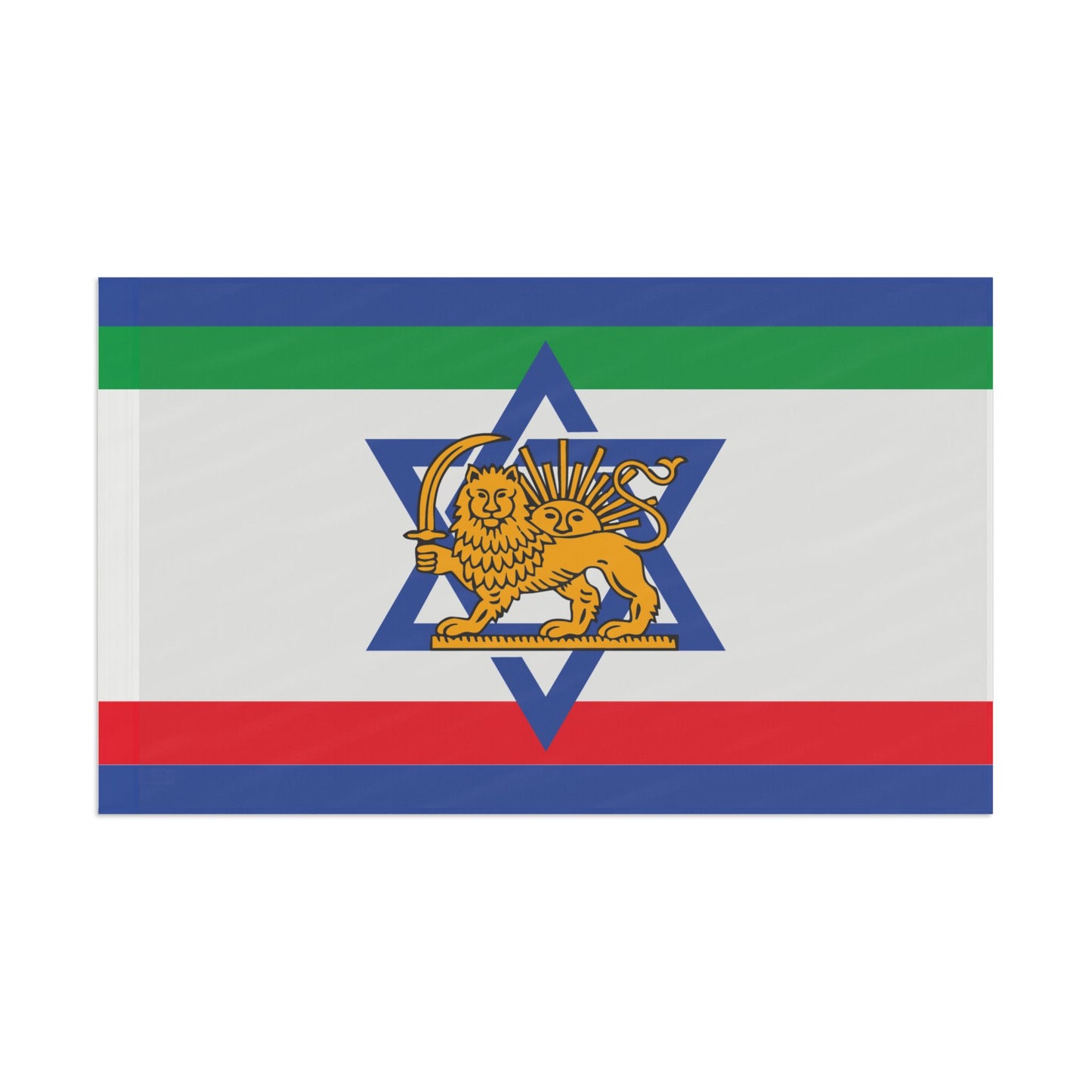 Persian Shir-o-Khorshid and Israel Together flag